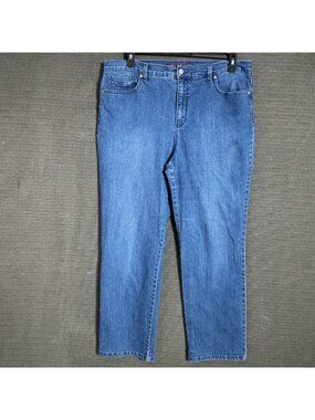Gloria Vanderbilt Womens Size 18 Blue Amanda Classic Fit Tapered Leg Denim Jeans